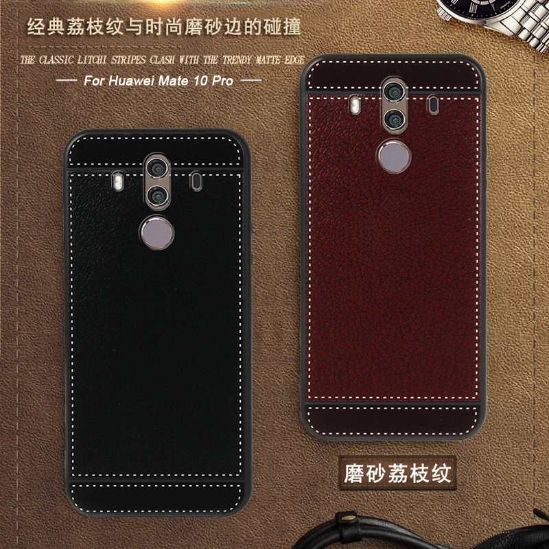 Чехол для Huawei Mate 10 Pro Dual Sim BLA L29 Blanc L09 кожаный мягкий силиконовый чехол Luruxy|Бамперы|