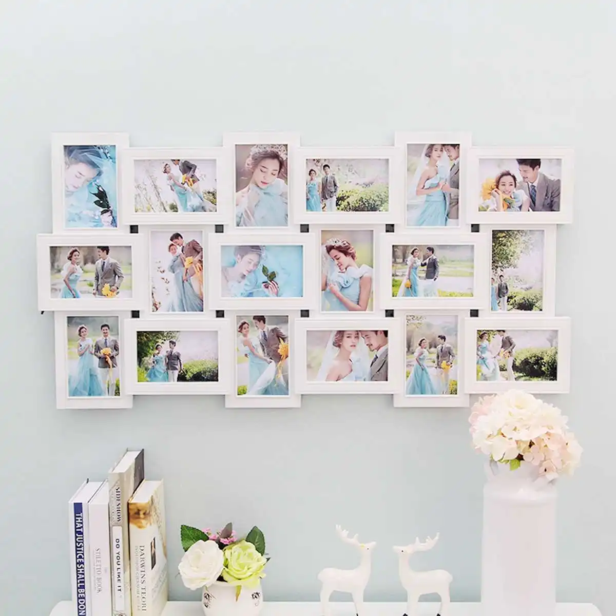 

12/18/23/26pcs Photos Large Multi Picture Frame Collage Aperture Decor Memories Gift for Living Room Bedroom Wall Decals