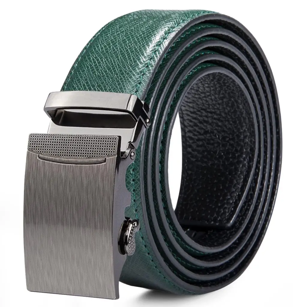 

DM-I-0008 DiBanGu 2019 New Leather Green Belts for Men High Quality Cowhide Leather Strap Fashion Automatic Buckle Belts Green