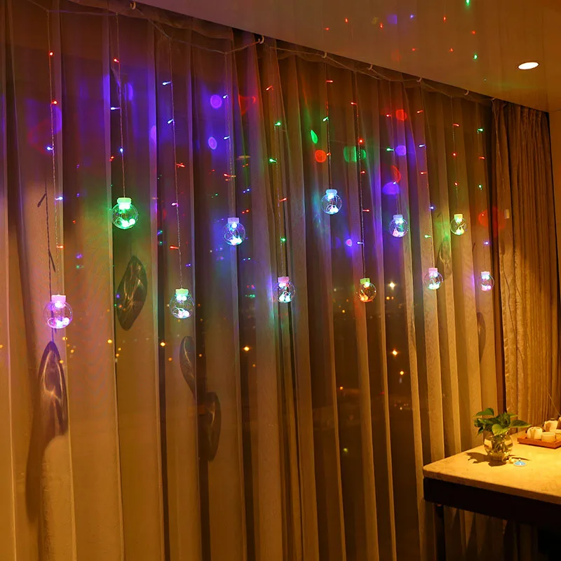 3M 12pcs bulb&123 led beads Transparent Balls LED Curtain Fairy Tale String Lights 220V Romantic Xmas Wedding Party Decor Lights 3M 12pcs bulb&123 led beads Transparent Balls LED Curtain Fairy Tale String Lights 220V Romantic Xmas Wedding Party Decor Lights