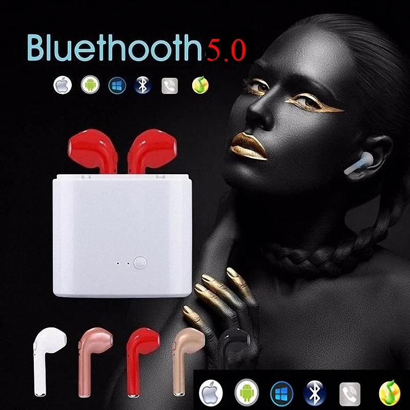 Горячие I7s TWS беспроводные Bluetooth наушники с мини-зарядным боксом для Iphone X 6 7 8 plus