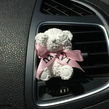 

Lovely Car Ornament Auto Fastener Clip Air Freshener Gypsum Bear Shape Gift
