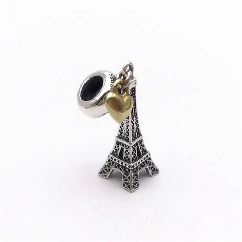 

ZMZY Vintage Beads 925 Sterling Silver Charms Eiffel Tower Pendants Fit Pandora Bracelet Women Jewelry Gift