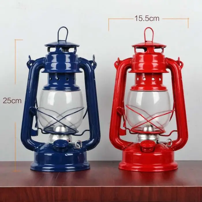 Retro Clássico Querosene Lâmpada Cores Lanternas Pavio Portátil Luzes Adorno Yu-casa 4 15 Retro clássico querosene lâmpada 4 cores querosene