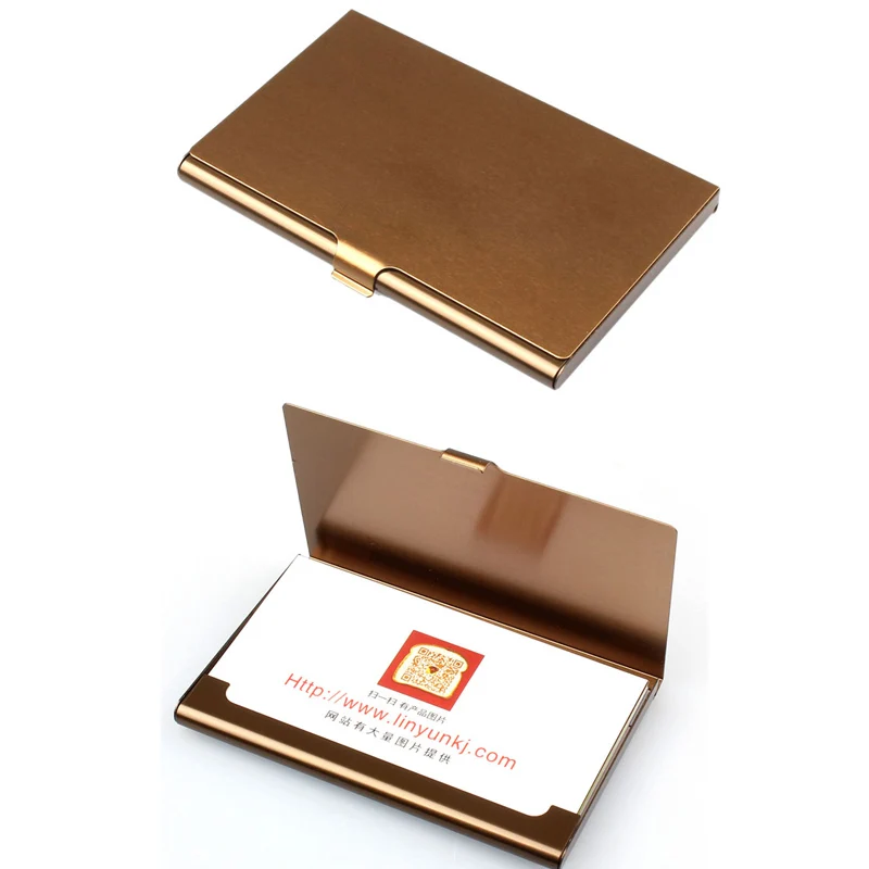 

Creative business card case stainless steel Aluminum Holder Metal Box Cover Credit Men business card holder card metal WalletL55