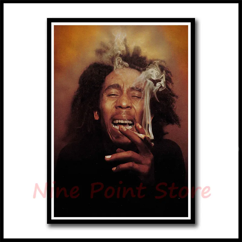 Боб Марли с белым покрытием Бумага Плакаты ямайского рэгги рок музыки плакат домашний Спальня декоративная живопись выполненные