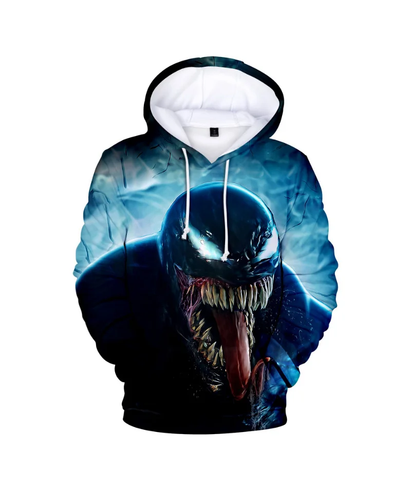 Comic Venom Hoodie Sweatshirts Men Superhero Anime Cool Black Autumn Winter Tops Plus Velvet Warm Hoody Couple Hip Hop Pullovers (8)