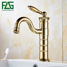 Free shipping Golden Brass single handle Bathroom Basin Faucet tap toilet water faucet. hot&cold basin sink Mixer Tap free shipping brass material bronze finished high quality bathroom hot and cold single lever basin sink faucet tap mixer