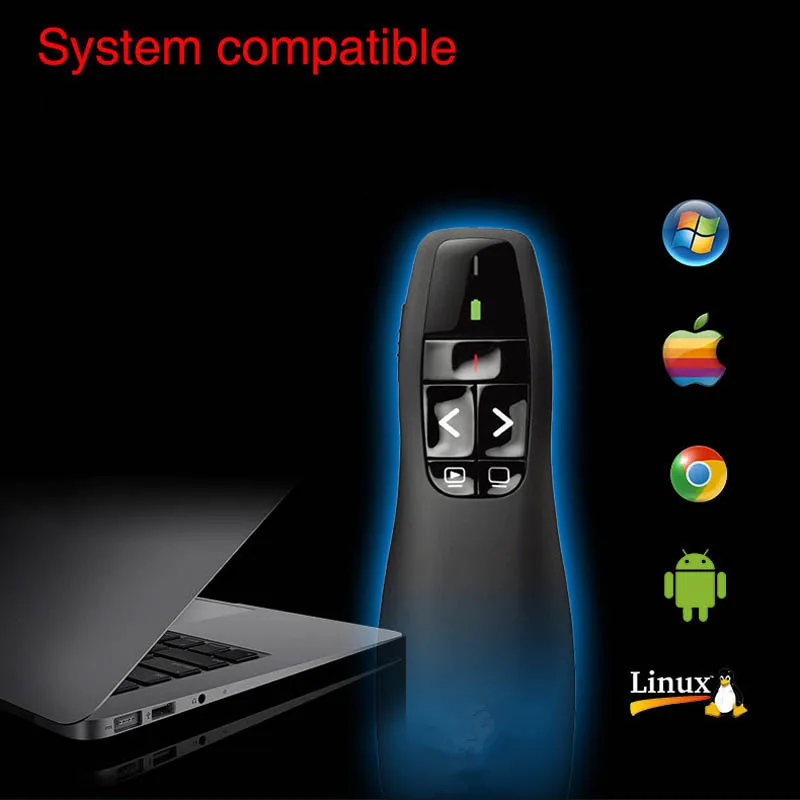 

RF 2.4GHz Wireless Presenter Presentation 50m Range USB Remote Control Powerpoint PPT Clicker HSJ-19