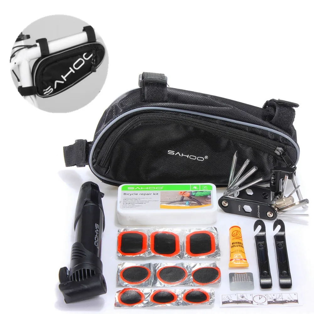 Buy SAHOO Cycling Bike Repair Tool Bag Mini Pump Folding 15 in 1 Bicycle Tyre