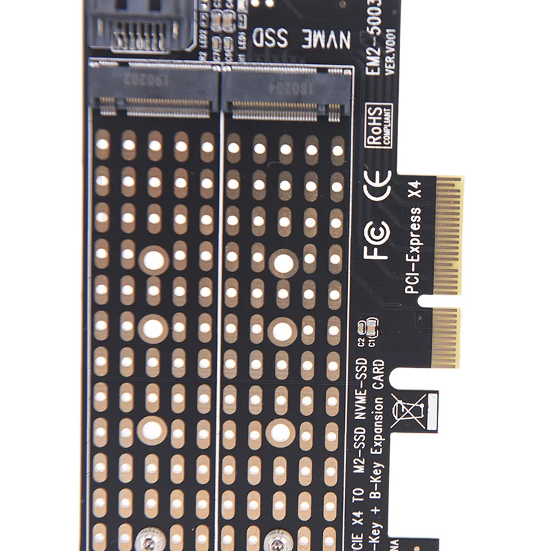 Двойное использование PCIe X4 для NGFF M.2 NVME M Key SATA B 2230 до 2280 SSD адаптер|Платы