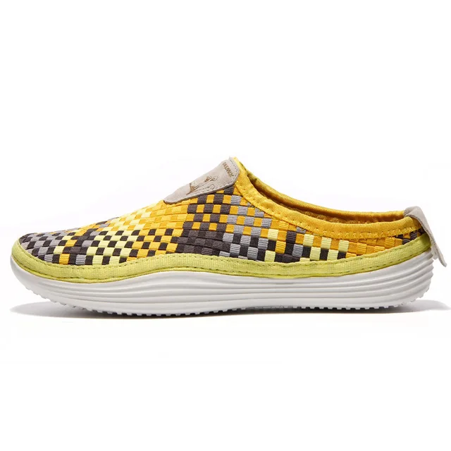 Onemix Weaving Running Shoes For Men Athletic Sneaker Yellow Weave