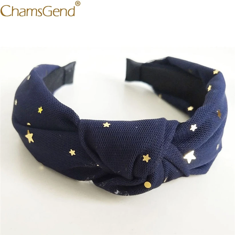 

Drop Shipping Gold Star Hairbands Women Girls Knot Wide Hair Band Hair Accessories 80731