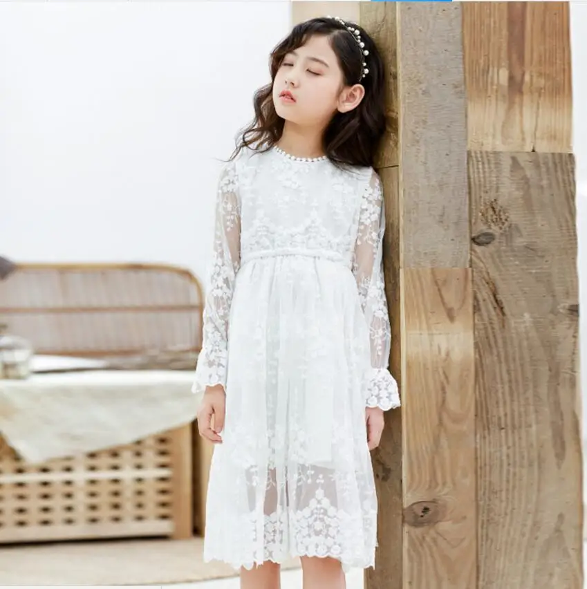 

white girl lace dresses 2019 kids party dress high-grade girls holiday dresses fashion little girl dress sweet girls clothing