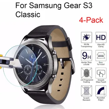 

4pcs Protective Glass Screen Protector on for Samsung Gear S3 Classic Smart Watch Tempered Glass smartwatch Protection Film Glas