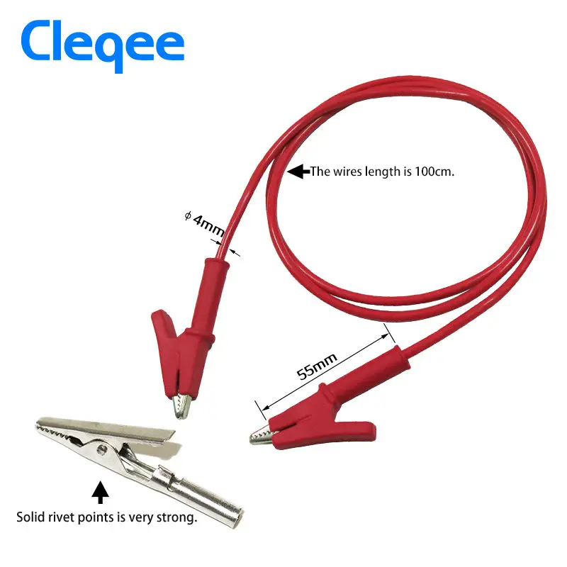 Cleqee P1024 двухсторонние зажимы кабель Аллигатор Тестирование зонд свинцовый