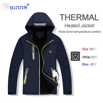 

New Fleece Heated Hiking Jackets Windbreak Waterproof Men Women Outdoor Thermal Sport Coat Climbing Hunting Coat Skiing Jacket