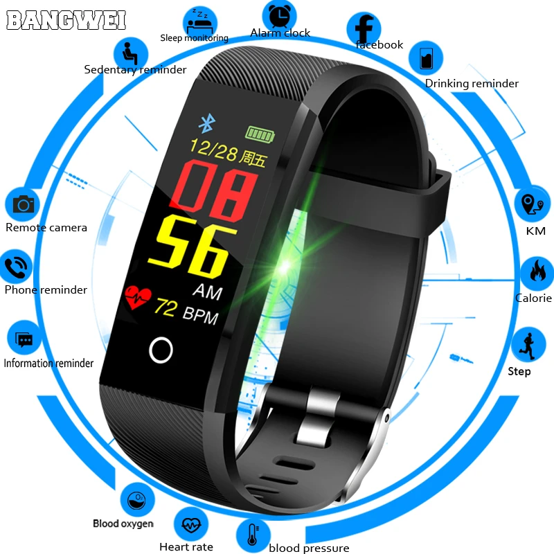 

New Smartwatch Men Sport Watch Fitness Tracker Pedometer Blood Pressure Heart Rate Monitor Women LED Touch Screen Smart Watch