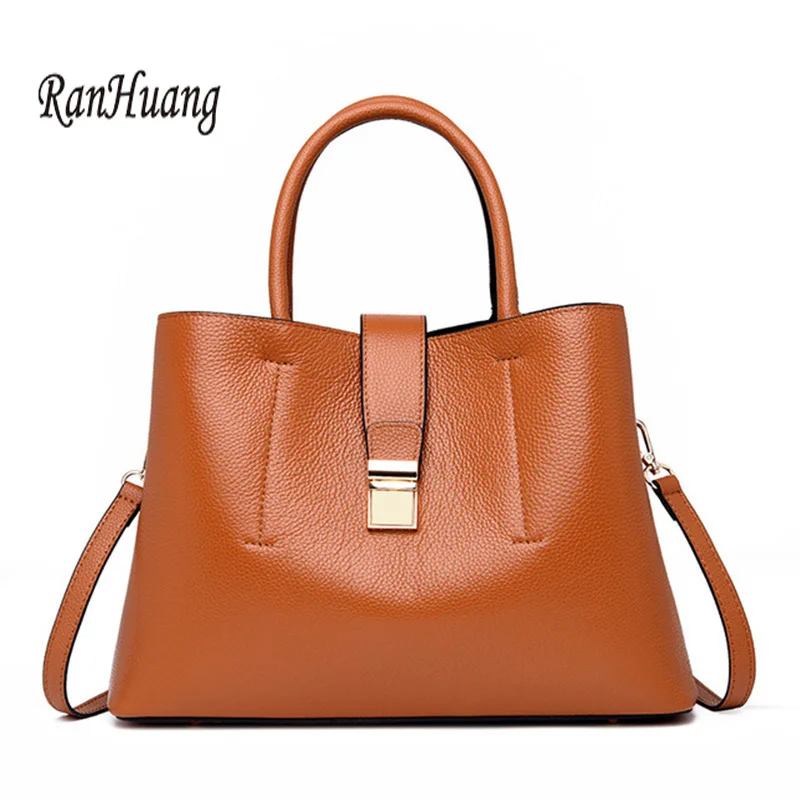 

RanHuang 2019 Fashion Women Genuine Leather Handbags Luxury Handbags Ladies Bucket Bags High Quality Cow Leather Shoulder Bags