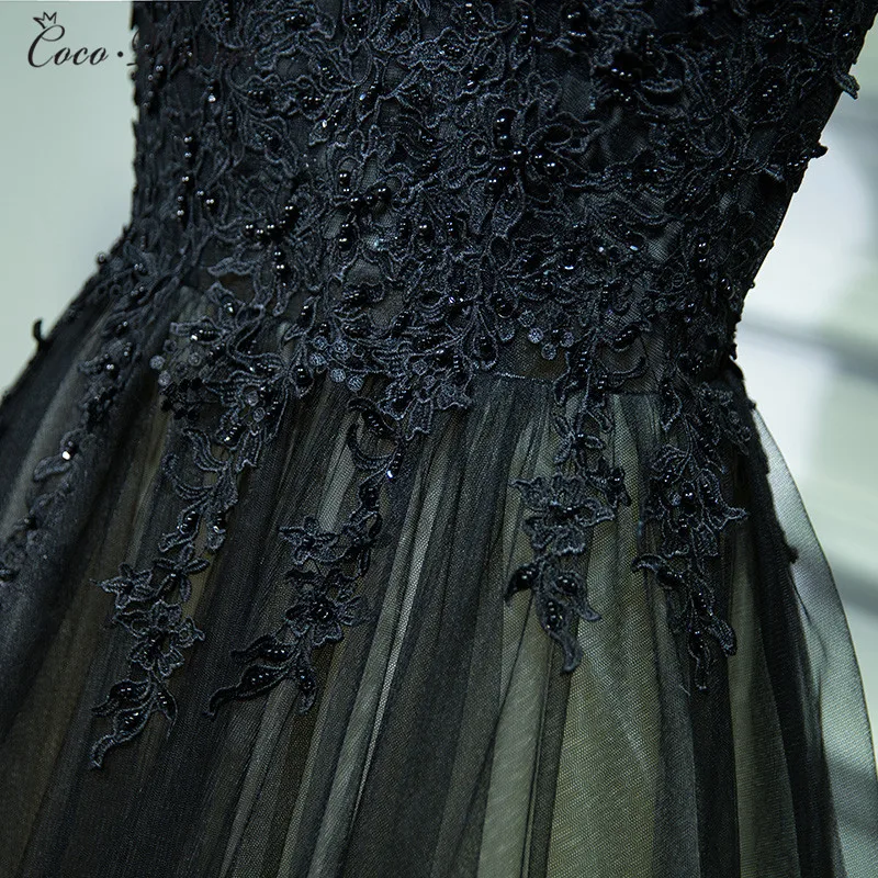 К. В новое вечернее платье черный короткий рукав тонкий длинный стиль вышивка Качество благородное сексуальное кружевное вечернее платье es женское E0004