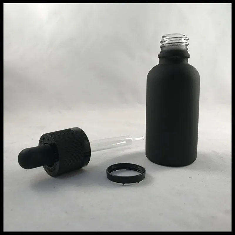 30 мл черный Стекло бутылок эфирное масло бутылка с восковыми вскрытия Кепки и Стекло капельницы бутылки