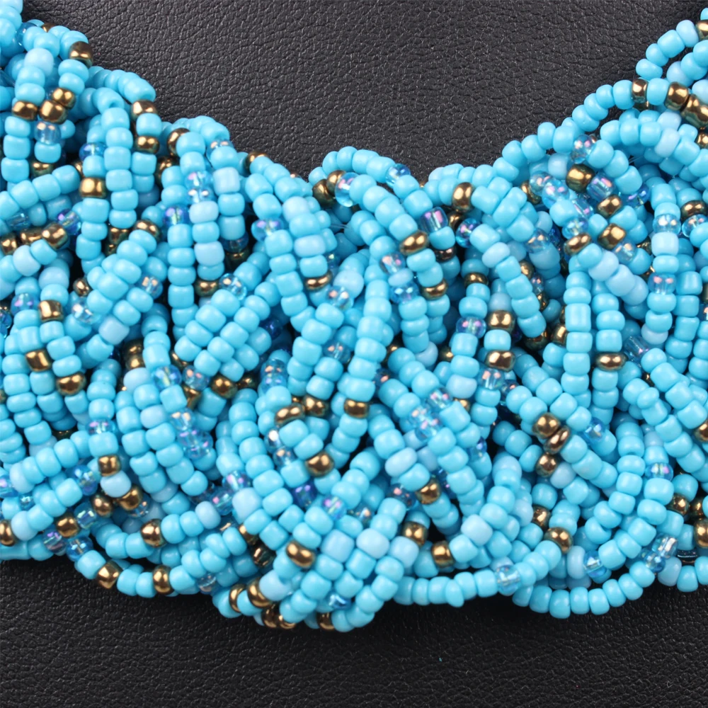 Клэр Цзинь Короткие ручной работы Тканые маленькие бусины Богемские ожерелья женские винтажное ожерелье Модные этнические ювелирные изделия