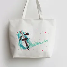 Мику цветы сюжеты из японского аниме сумка хозяйственная сумка с изображением мультипликационных героев школьная сумка многоразовая шоппер продуктовая сумка AN296