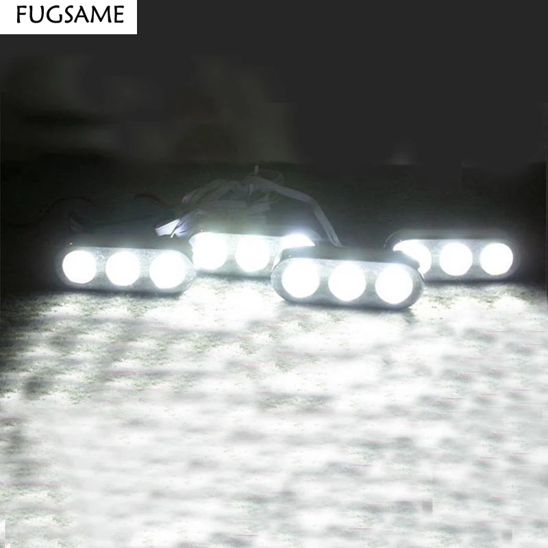 Беспроводной пульт дистанционного управления 4* 3LED автомобильный мотоцикл проблесковый свет строба дневные ходовые Противотуманные фары 12LED DRL сигнальная лампа опасности