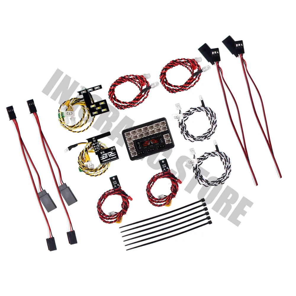 Najtaniej INJORA LED system oświetlenia z przodu i tylna lampa grupy do 1 10 RC samochód Traxxas TRX4 Bronco 82046 4