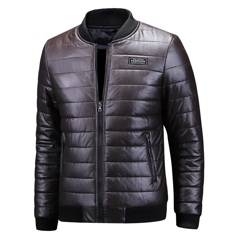 Лидер продаж Модные для мужчин Кожаная куртка мужчин's повседневное качество брендовые мотоциклетные кожаные куртк