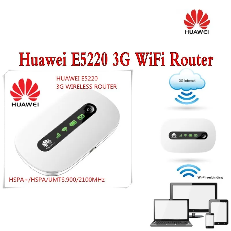 Лот 50 шт. Huawei e5220 Белый Мобильный Wi-Fi 3G HSPA 21 Мбит Беспроводной Hotspot модем Wi-Fi маршрутизатор, DHL доставки