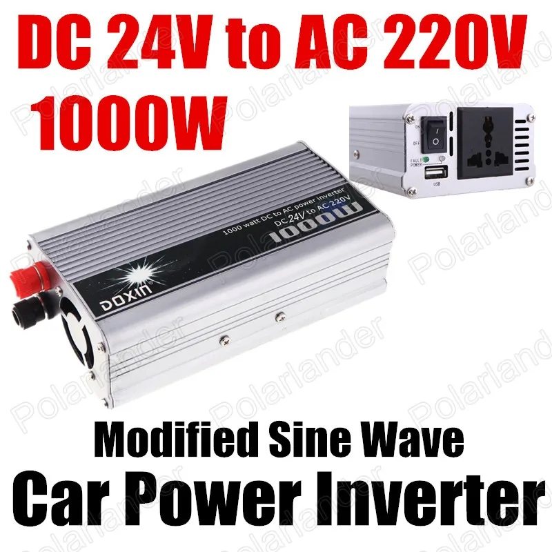 1000 Вт USB порт зарядное устройство 24 В DC В AC 220 В модифицированная Синусоидальная волна автомобильный трансформатор напряжения Авто Инвертор конвертер