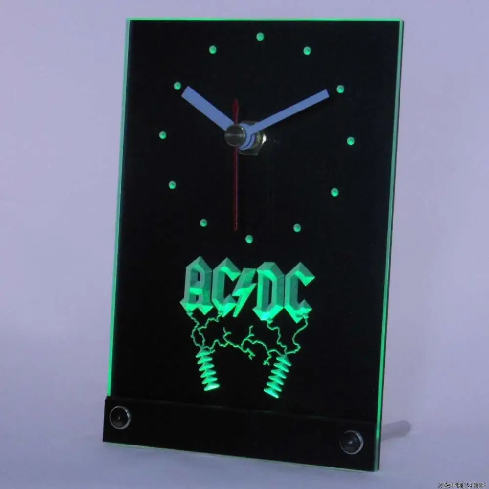 Tnc0142 ACDC AC/DC рок-н-ролл-бар пива стол 3D светодиодный часы