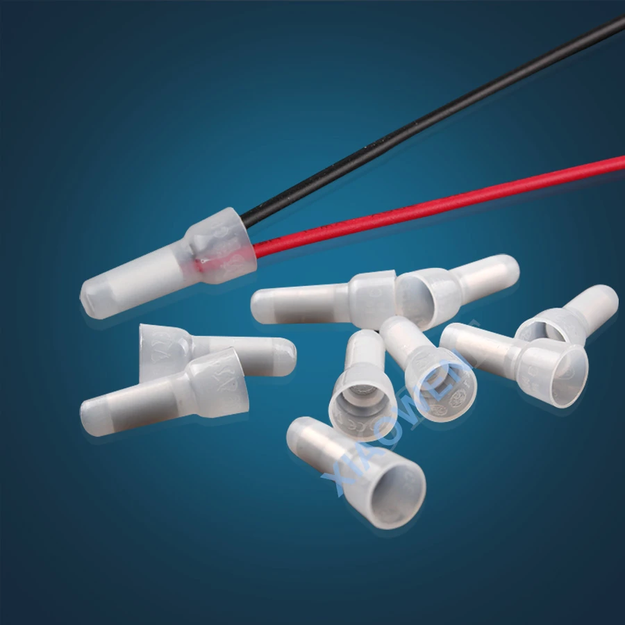 

50pcs/lot Crimp Caps Splice Gauge Wire Connectors Terminals Durable High Quality Suitable 22-16 GA AWG Closed End