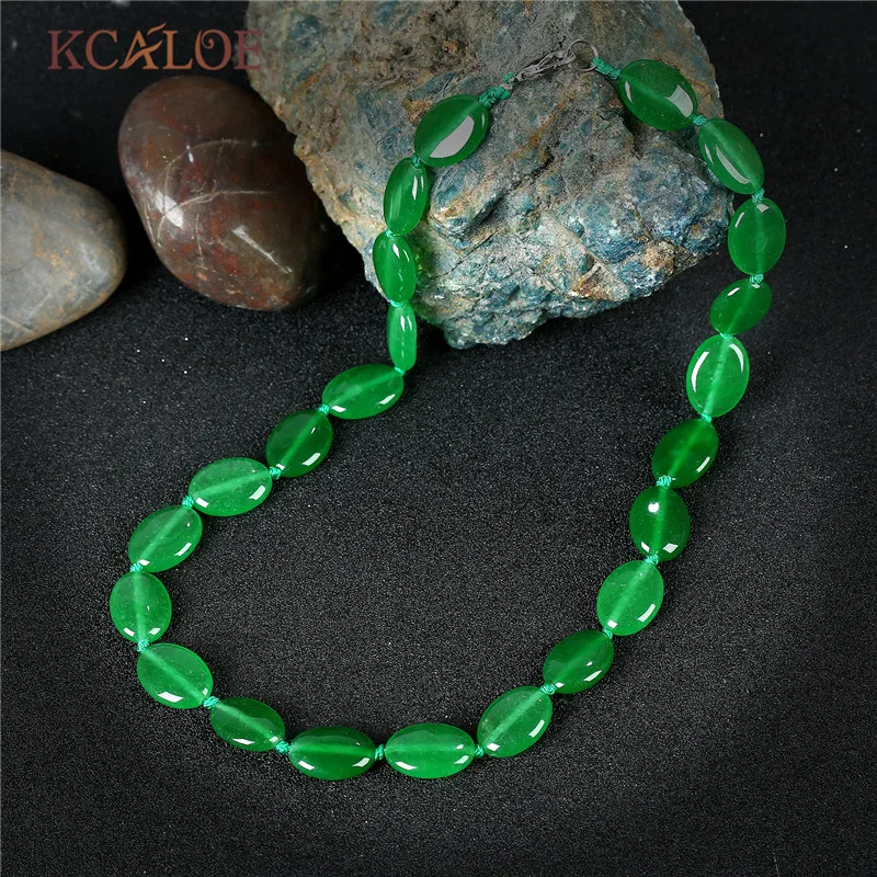 KCALOE Natural Chinese Stone Chokers Necklaces For Women Vintage Dark