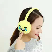 Women Winter Plush Emoji Headband Earmuffs Fashion Emoticon Ear Warmer Adjustable Earlap For Female Girls C1