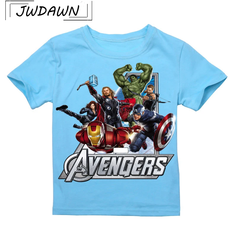 

10 Color Avengers T-Shirt 100% Cotton Girls T-Shirt For Boys Clothing 2018 Summer Hot Sale Superhero T-Shirt Kid Teenage clothes