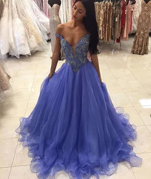 

Backless Prom Dresses Sexy Cap Sleeve Tulle with Crystal Ball Gown Evening Dress Beaded Sexy Party Gowns Vestidos De Festa