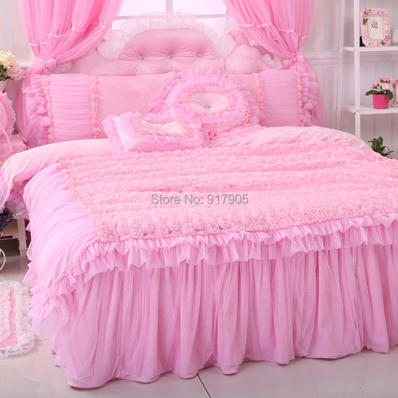 Home-Textile-Romantic-Pink-Rose-Bedding-Sets-White-Pink-Bedding-Sets -Princess-Lace-Ruffle-Bedding-Set.jpg Home-Textile-Romantic-Pink-Rose-Bedding-Sets-White-Pink-Bedding-Sets -Princess-Lace-Ruffle-Bedding-Set.jpg