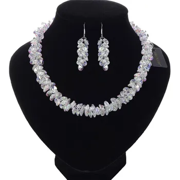 

JEROLLI Bohemian Crystal Wedding necklace earring set Bridal jewelry set for women Elegant Party Gift Fashion Costume