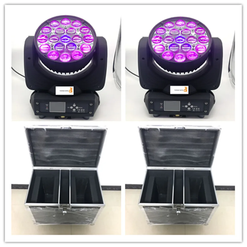 4pieces with flightcase lyre led beam moving head 19 x 12 w rgbw wash moving heads zoom led light dmx moving zoom