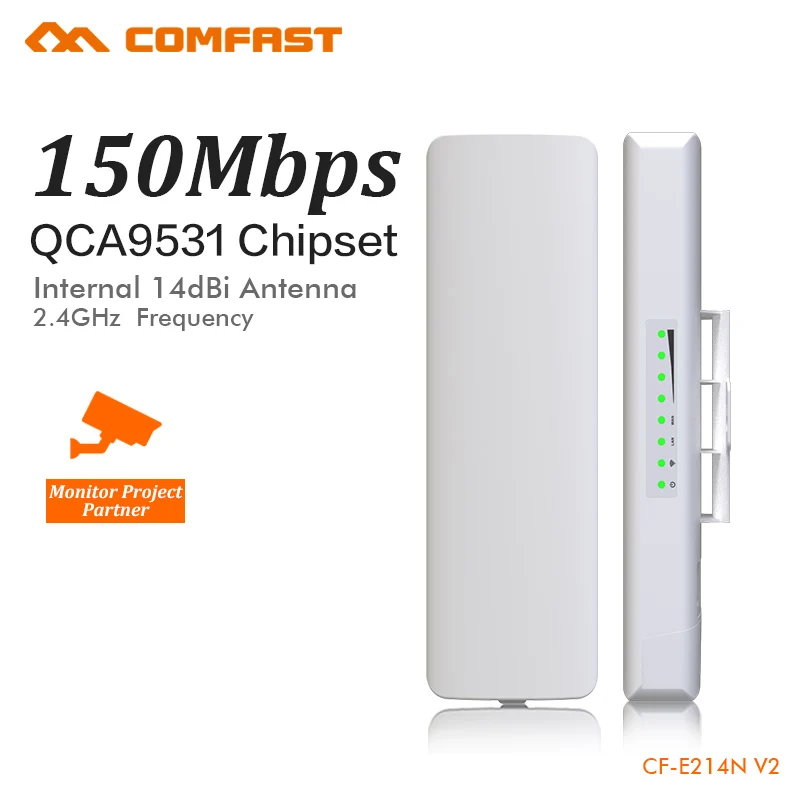 

COMFAST 150Mbps wi-fi Access Point Outdoor CPE 2. 4G Wifi Bridge 1-3KM Range Extender CPE Router For IP Camera Project CF-E214N