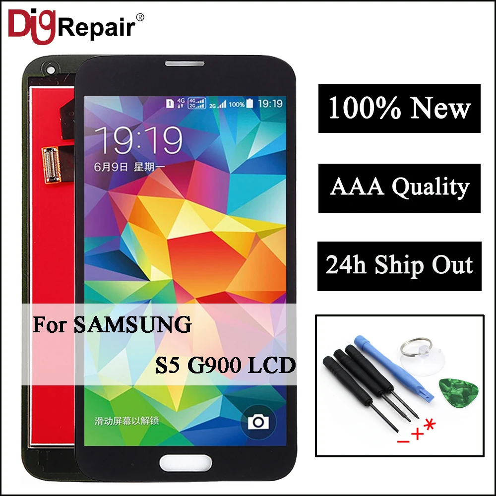 Для Samsung galaxy S5 LCD G900F G900A дисплей G900P G900T G900V сенсорный экран дигитайзер G900f для samsung lcd