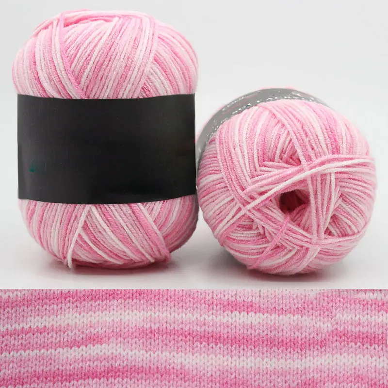 Hot Wholesale 50g/ball Colorful Section-dyeing Wool Yarn Baby Milk Cotton Soft Acrylic Yarn for Hand Knitting Crochet