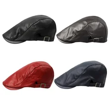 Для женщин Для мужчин берет Running Кепки из искусственной кожи британский стиль Регулируемый шляпа Открытый езда унисекс головной убор Рыбалка Пеший Туризм спортивный