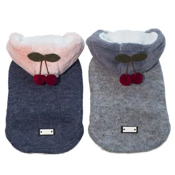 

Pet Clothes Autumn Winter Small Cherries Patterns Two Feet Padded Clothes for Dogs Pet Products
