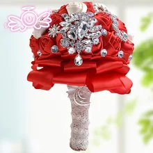 Роскошная блестящая брошь с кристаллами розы свадебные букеты подружки невесты ручной работы индивидуальный букет ручной Bling