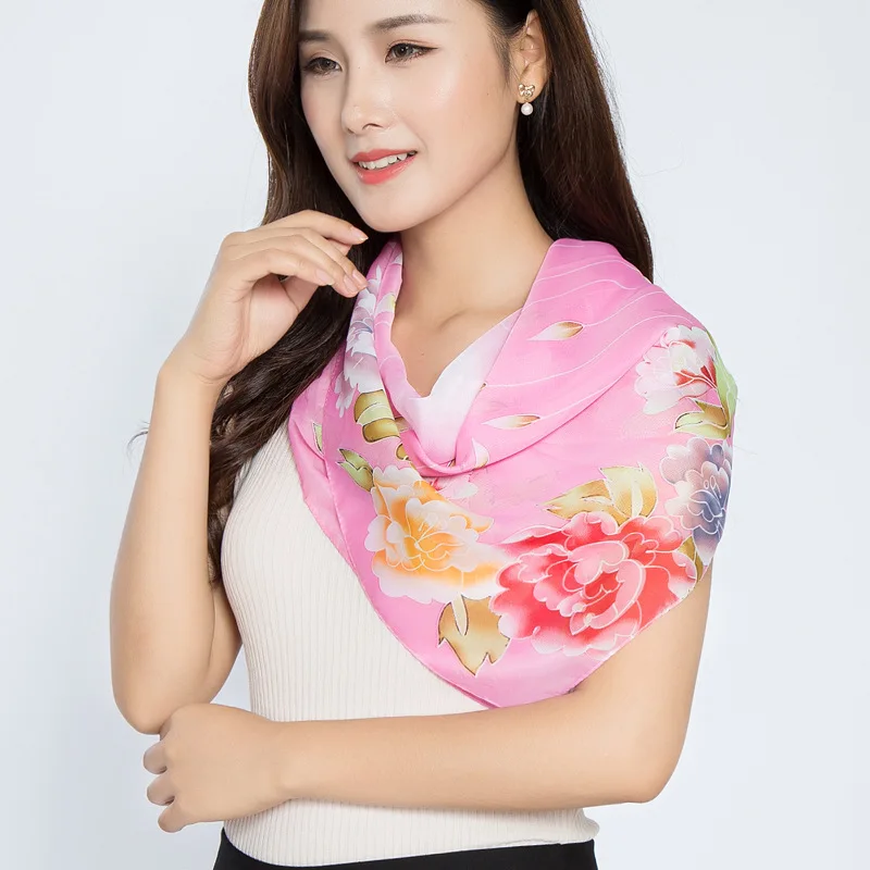 

ZOGAA 15 Colors Floral Muslim Cover Silk Chiffon Female Summer Sunscreen Scarves Shawls and Wraps Spring Women Fashion Headcover