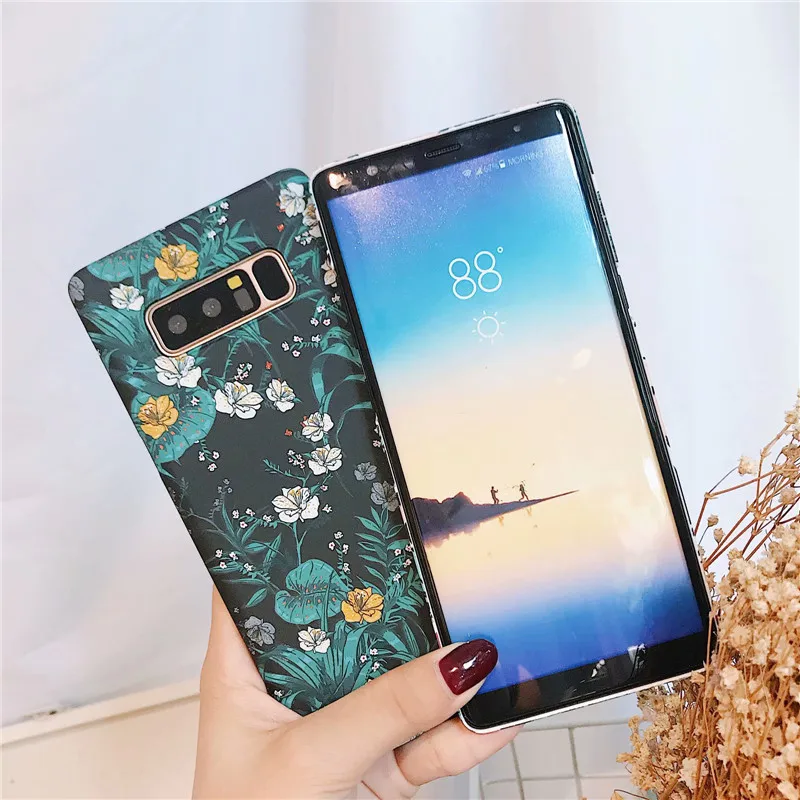 Чехол с цветами для samsung Galaxy S10, чехол для samsung Galaxy S10 Plus, S8, S9 Plus, Note 9, 8, 10 Plus, чехол с цветочным рисунком, жесткие чехлы