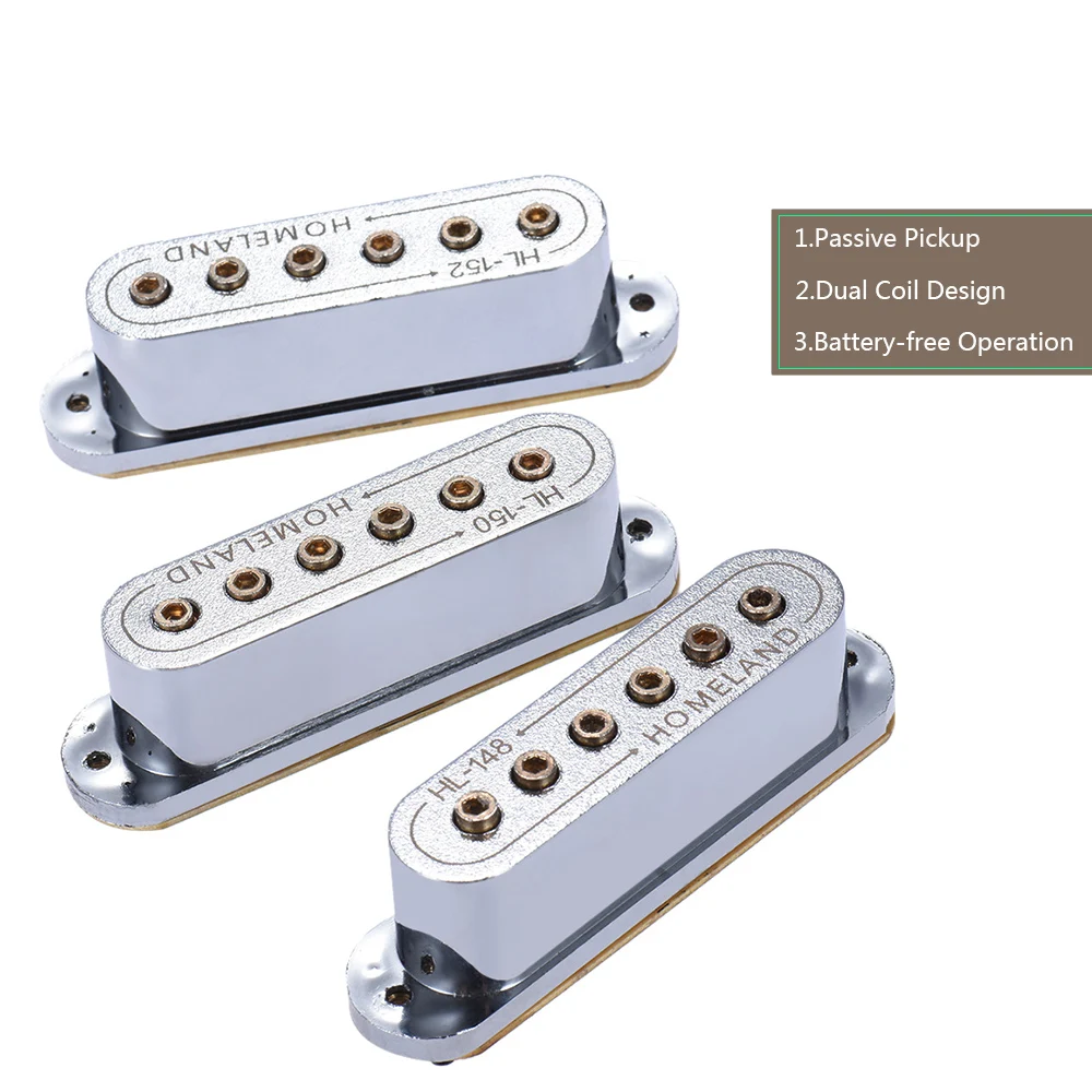 

High Quality 3pcs 48/50/52mm Passive Magnetic Dual-Coil Sound Hole Pickup for Fender ST Style Electric Guitar